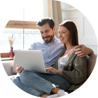 Couple on computer