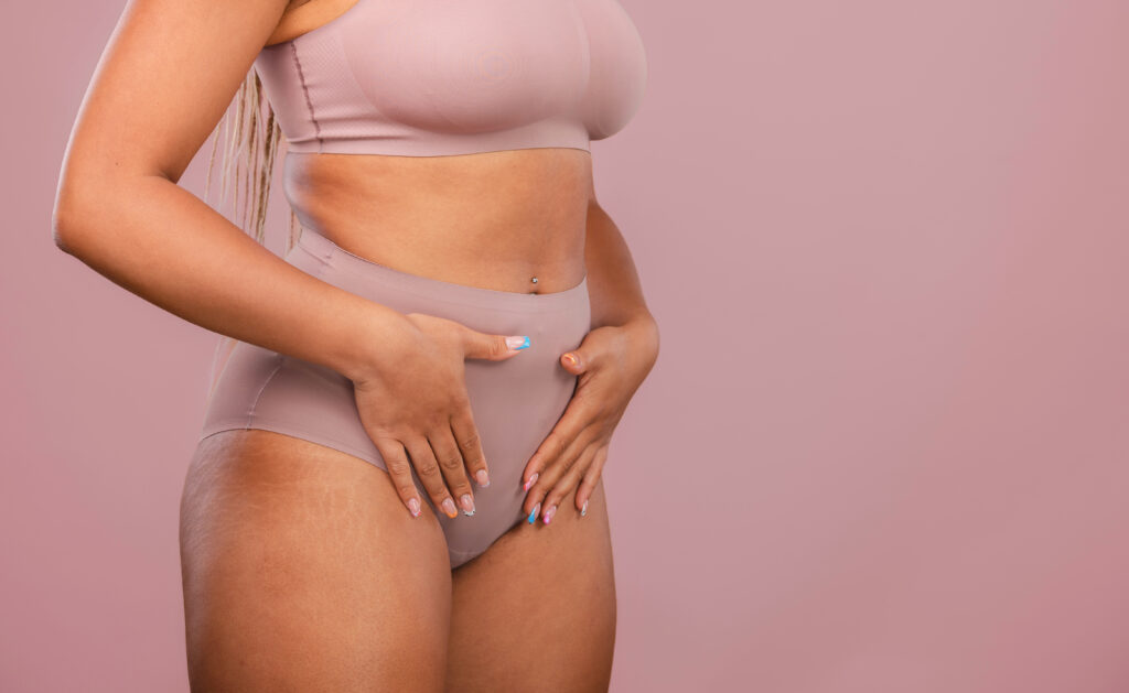 Close-up of a woman’s torso in a fertility health concept